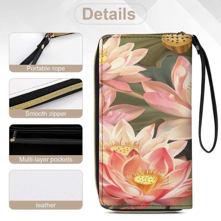 Lours Design Womens Wallet Mens Clutch Bag Wristlet Wrist Strap Long Purse Bright ...