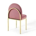thumbnail image 5 of Modway Isla Channel Tufted Performance Velvet Dining Side Chair in Gold Dusty Rose, 5 of 9