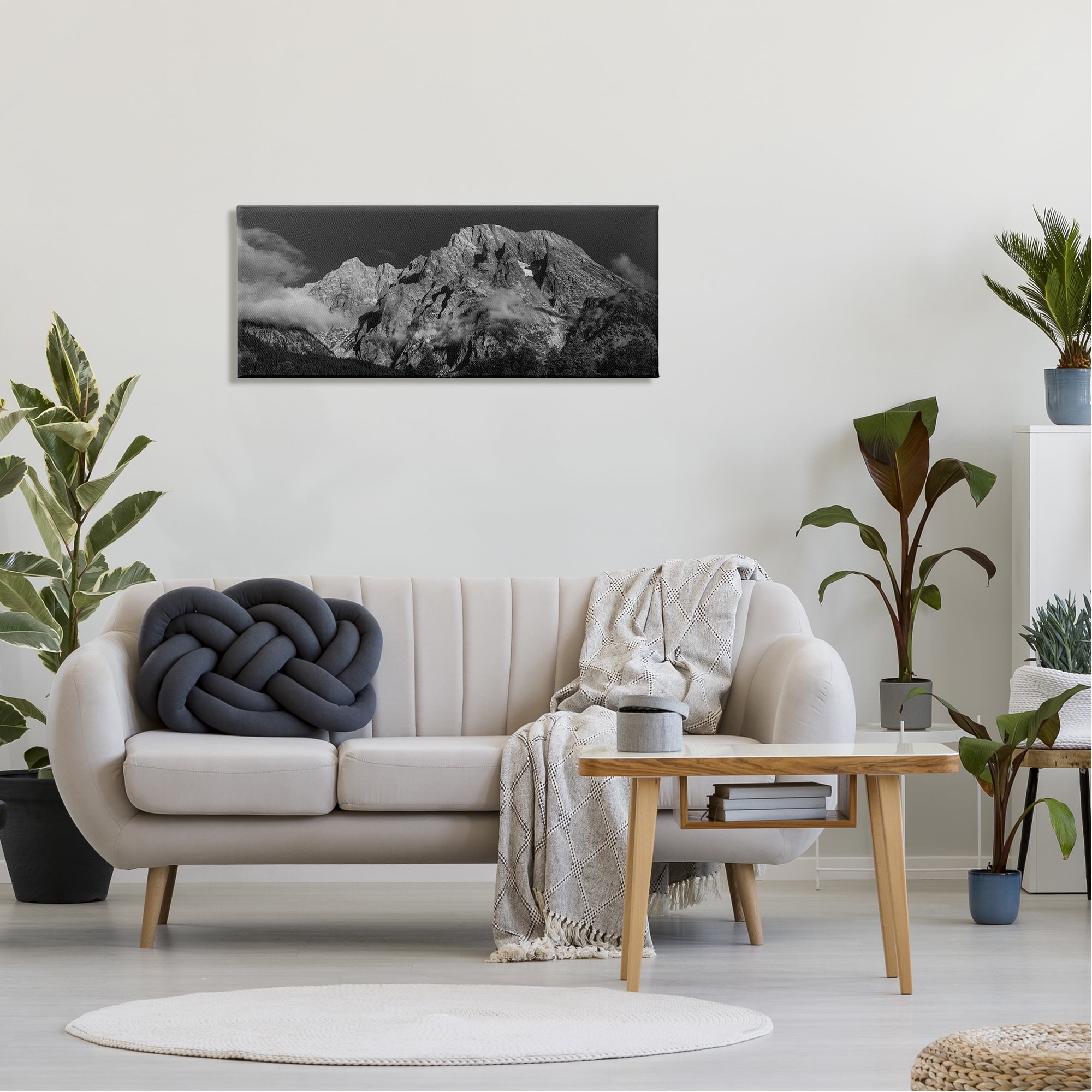 Stupell Industries Mountain Fog Photography Landscape Photography Gallery Wrapped Canvas Art Print Wall Art, 40 x 17