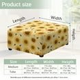 thumbnail image 7 of Xoenoiee Sunflower Bee Print Ottoman Covers Slipcover Square 1 Piece Form Fit Stretch Folding Storage Covers Ottoman Slipcovers Removable Footrest Covers Elastic Bottom Washable, L, 7 of 7