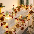 thumbnail image 2 of Navidad Piñón Luz de alambre de cobre Led Pino Aguja Campana Fruta roja Cadena de luz decorativa Ambiente festivo Cadena de luz de alambre de cobre decorativa, 2 of 4