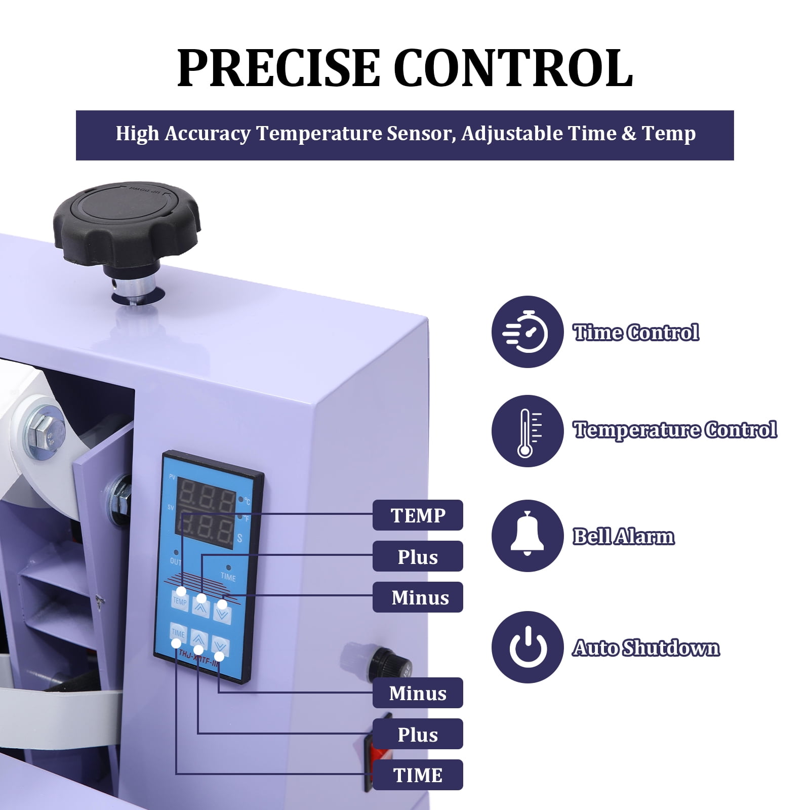 Kojooin Heat Press Machine,Large Operating Panel T-Shirts Heat Press, Fast Heating,High Pressure Heat Press Machine