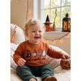 thumbnail image 4 of RUINIXCW Toddler Baby Boy Girl Halloween Sweatshirt Outfit Infant Fall Winter Clothes Pumpkin Ghost Letters Embroidery Crew Neck Pullover Shirts Tops, 4 of 10
