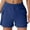 Blue, variant on Lenpel Women's Cargo Sweat Shorts Casual Elastic High Waisted Mid Thigh Comfy Lounge Shorts Athletic Workout with Pockets