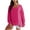 Hot Pink, variant on Womens Fall Clothes Oversized V Neck Sweatshirts Casual Long Sleeve Pullover Loose Fit Side Split Tops Fall Outfits for Women