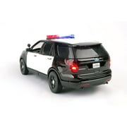 2015 Ford Unmarked Police Interceptor Utility w/ Lights & Sounds, Black and White - Motor Max 79536 - 1/24 scale Diecast Model Toy Car
