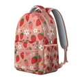 thumbnail image 2 of Pink Strawberry Plants Fruit Backpack for School,Cute School Bag,Schoolbag with Adjustable Shoulder Straps & Padded Back,15.3"x11"x7.1".﻿, 2 of 6