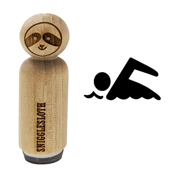 Swimming Symbol Rubber Stamp for Scrapbooking Crafting Stamping - Mini 1/2 Inch