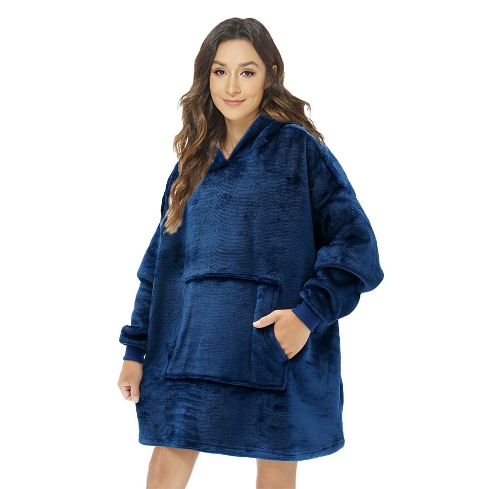Oversized Blanket Hoodie Wearable Blanket Sweatshirt for Women Adult and Kids with Sleeves and Giant Pocket Super Warm Coz Walmart