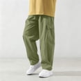 thumbnail image 6 of Lmnyox Cargo Pants for Boys Wide Leg Loose Lightweight Trousers Fall Solid Color Sports Pants with Pockets, 6 of 8