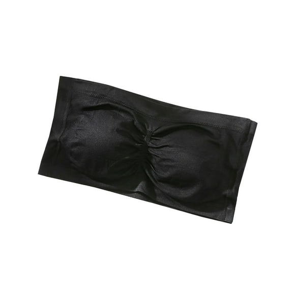 Ersazi Cotton Sports Bra Women'S Stretch Strapless Bra,Summer Bandeau Bra,Plus Size Strapless Bra,Comfort Wireless Bra Black M