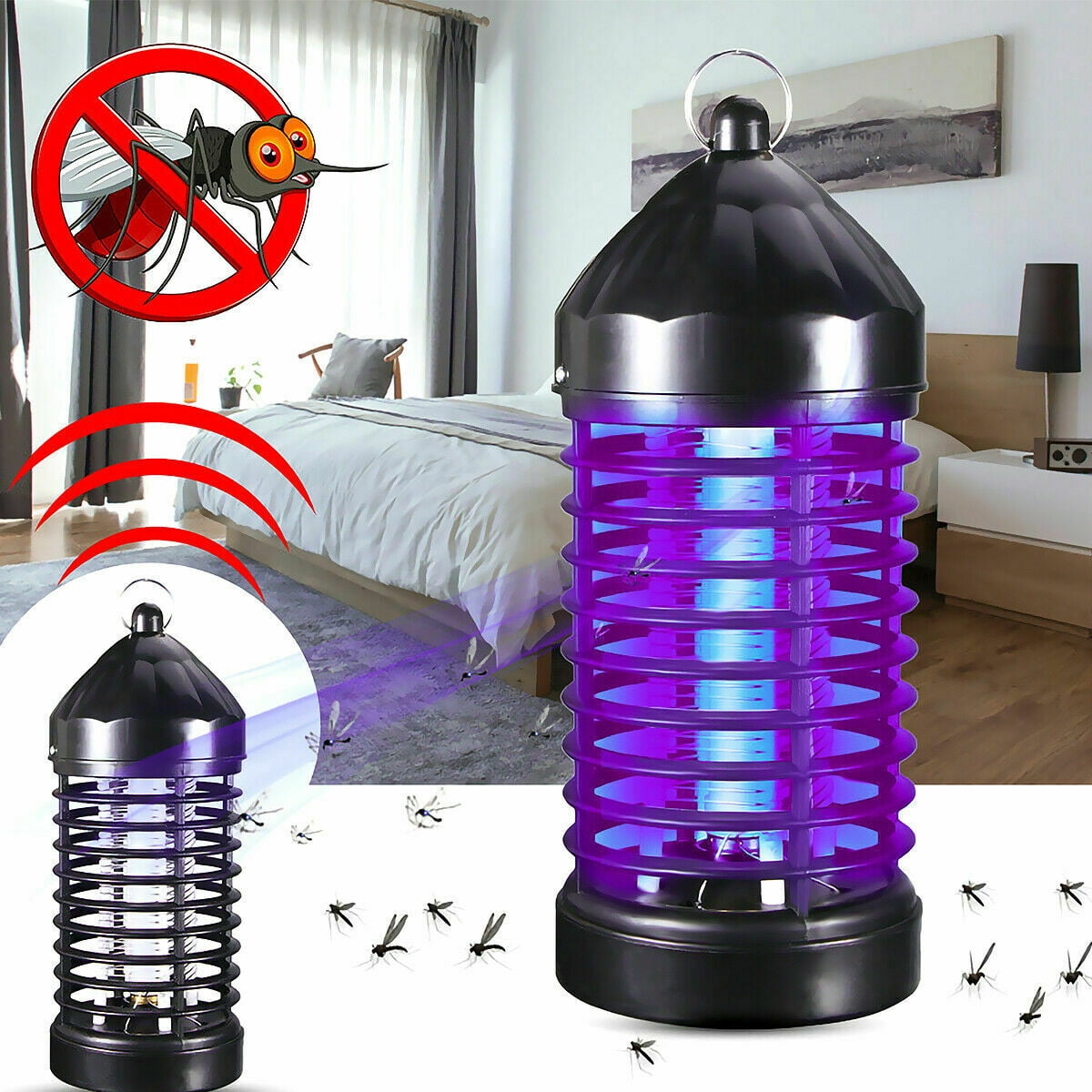 1/2x Electric UV Mosquito Killer Lamp Outdoor/Indoor Fly Bug Insect Zapper Trap 