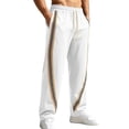thumbnail image 4 of Joggers for Men Color Block Loose Fit Casual Elastic Waist Drawstring Pants Outdoor Straight Leg Fitness Pants Solid Color Lounge Joggers with Pockets, 4 of 6