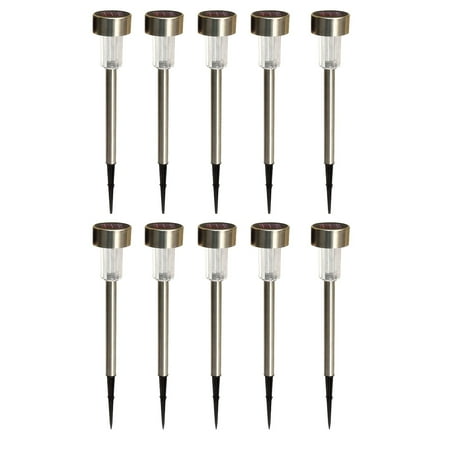 

10pcsMini Solar LED Garden Lights Stainless Steel Outdoor Solar Power Pathway Lights Yard Driveway Landscape Lights (Colorful Li
