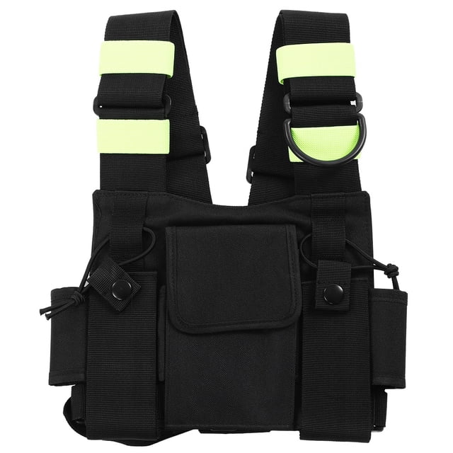 Paquete de pecho para walkie talkie, chaleco universal para walkie talkie, bolsa colgante para walkie talkie, arnés, bolsa para el pecho, instalación sin esfuerzo