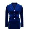 thumbnail image 6 of Yteetum Velvet Blazers for Women Oversized Single Breasted Button Up Blazer Business Suit Jacket Top Womens Casual Solid Notched Collar Plus Size Slim Comfy Faux Pocket Long Sleeve Office Blazer, 6 of 7