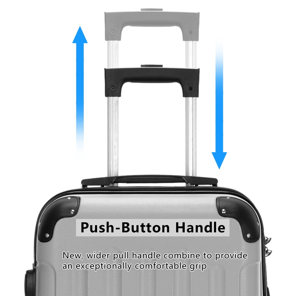 Ktaxon Luggage 3 Piece Sets, ABS Hardside Lightweight Suitcase with TSA Lock Spinner Wheels, 20in 24in 28in, Gray