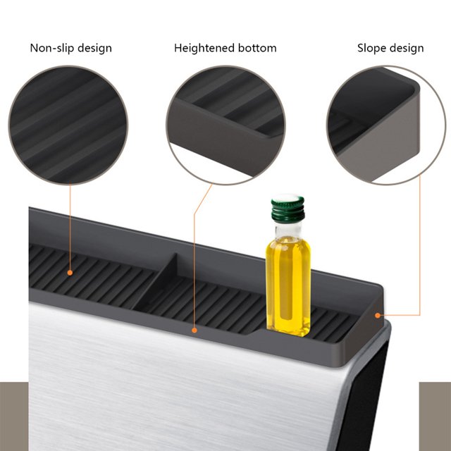 Estufa Top Spice Rack Silicona Antideslizante Spice Jar Estantes para Cocina Estufa Horno