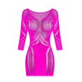thumbnail image 4 of Helii Womens Sheer Fishnet Dress Mesh Exotic Mini Dress Striped Hollow Out Bodycon Mini Dress Three Quarter Sleeve Clubwear Party Dress Short Stretchy See Through Dress 6 Color Pack, 4 of 4