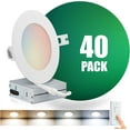 thumbnail image 1 of QPLUS 4Inch LED Recessed Slim Pot Light with Junction Box, 10W (=75W), 750 Lumens, Dimmable, IC Rated, ETL, Energy Star (4CS, 40 Pack), 1 of 5