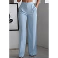 thumbnail image 7 of Cutuoiiu Women's Solid Color Wide Leg Pants High Waist Straight Trousers with Pockets for Work Office Daily Wear, 7 of 7