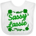 thumbnail image 3 of Inktastic Sassy Lassy with Green 4 Leaf Clovers Boys or Girls Baby Bib, 3 of 4