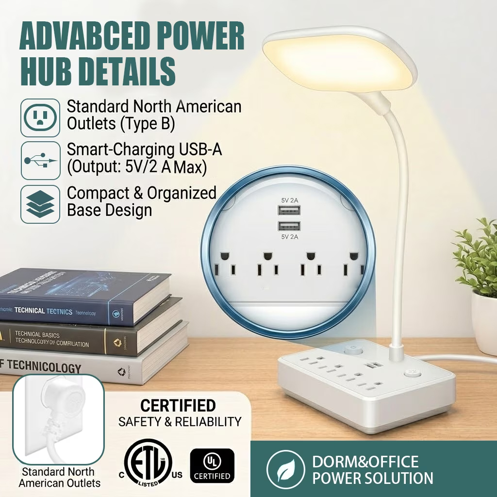 Bohashin LED Desk Lamp with USB Charging Ports photo 2