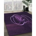 thumbnail image 2 of Ahgly Company Indoor Round Patterned Rebecca Purple Area Rugs, 5' Round, 2 of 6