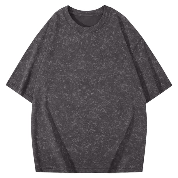 Blusas y camisas de manga corta con cuello redondo para hombre, blusas/camisetas casuales de verano a la moda de color liso con cuello redondo para hombre.