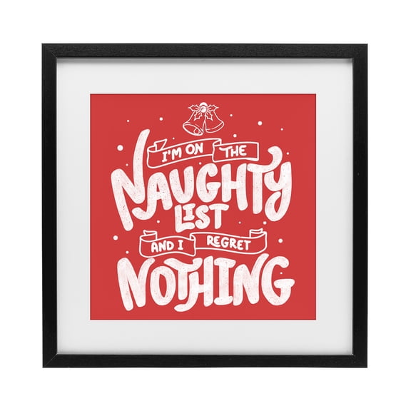 Stupell Industries Eclectic Naughty List Regret Nothing Black Framed Print Under Glass, 13 x 13, by Tobe Fonseca