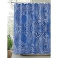 thumbnail image 2 of Abstract Shower Curtain, Striped Round Hollow Circle Bathroom Decor Curtains Set with Hooks, Blue White Waterproof Fabric Home Accessories， 72 X 78 Inch Long, 2 of 6