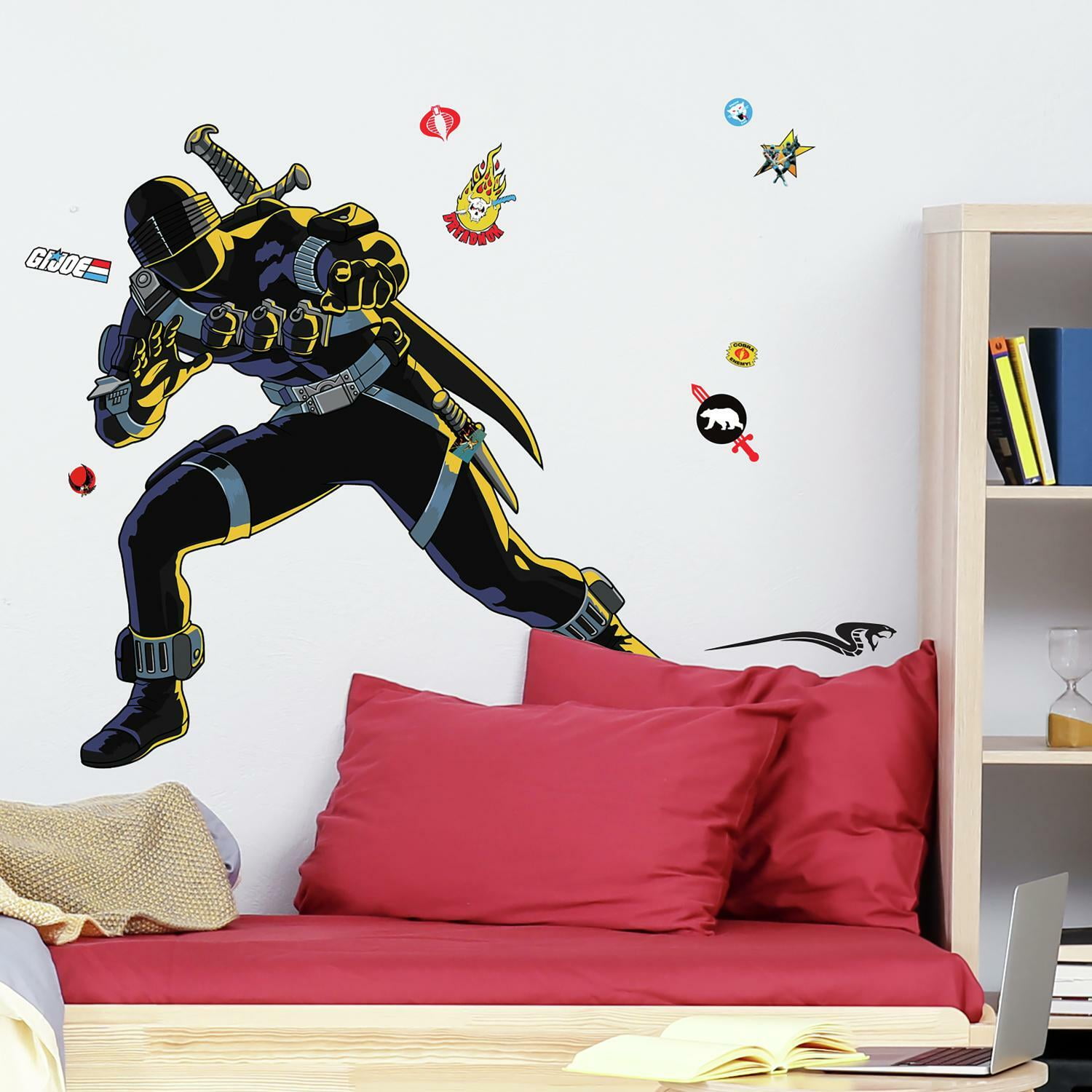 G I Joe Retro Peel & Stick 12 Licensed Wall Decals Removable Kids Room Stickers 