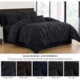 thumbnail image 4 of Chezmoi Collection 10-Piece Bed in a Bag Comforter Set, Pintuck Design, All Season Soft Microfiber Bedding with Sheets, Pillow Shams & Decorative Pillow, Black, California King, 4 of 9