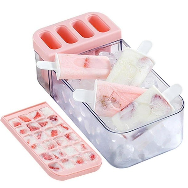 Tohuu Ice Cube Tray Flexible Ice Cube Tray with Lid Container & Scoop