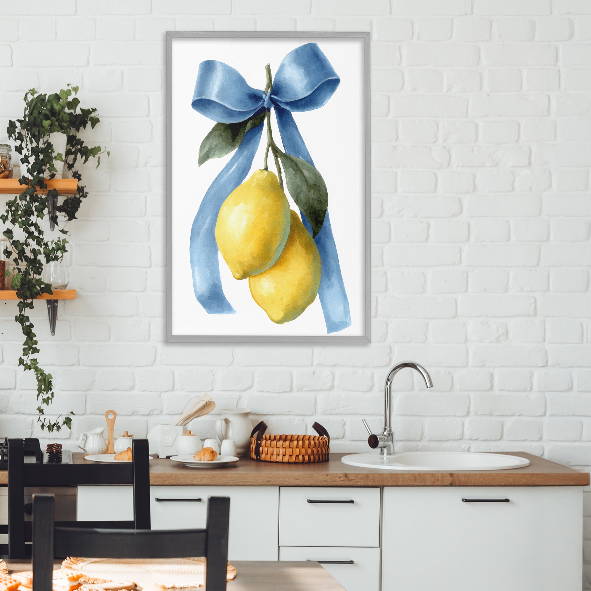 Stupell Industries Sweet & Sour Lemons Gray Framed Giclee Art, design by Petal Prints Design