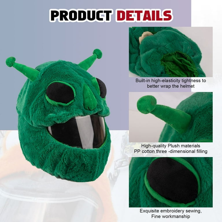 x xotic tech Motorcycle Helmet Cover Cartoon Fluffy Plush Set Suitable for  Battery Bike Motorcycle Racing Full Helmets for Girls and Boys Gifts 4 Free  Keychain (Alien) - Walmart.com