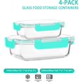 thumbnail image 2 of Juego de recipientes de vidrio extra grandes para almacenamiento de alimentos con tapas, 2 paquetes de 80 onzas y 30 onzas (10 tazas) y 2 paquetes de 30 onzas (4.5 tazas) recipiente de vidrio, 2 of 4