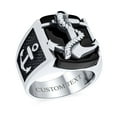 thumbnail image 5 of Bling Jewelry Mens Mens Silver Ring Nautical Black Onyx Gemstone Anchor Signet .925 Sterling Silver, 5 of 5