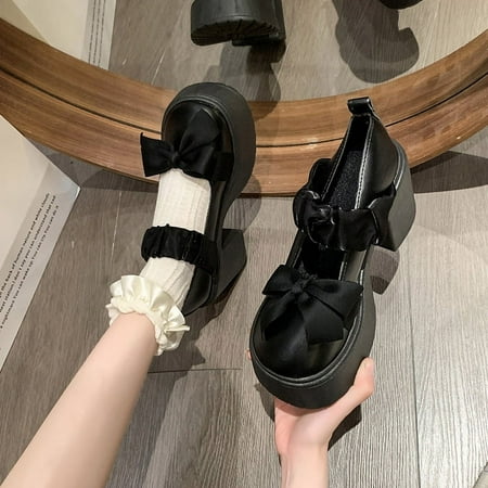 New Round Toe Thick Heel Bow Decorated Elegant Women s Shoes Fashion Banquet Party Wedding High Heels Chaussure Femme