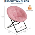 thumbnail image 3 of Adult saucer chair: oversized faux fur lounge chair con gold metal frame. foldable y comfy, ideal para para dormitorio, dorm, o sala de estar (rosa), 3 of 7