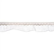 White Sheer Ruffle with Sequin Header Trim