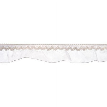 White Sheer Ruffle with Sequin Header Trim