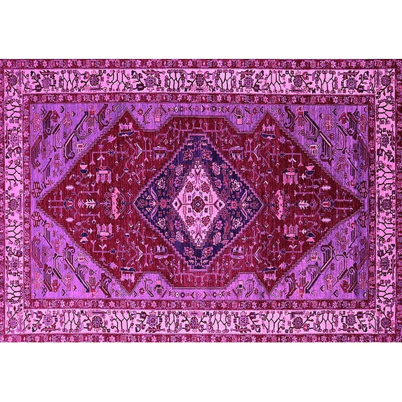 Ahgly Company Indoor Rectangle Persian Pink Traditional Area Rugs, 7' x 9'