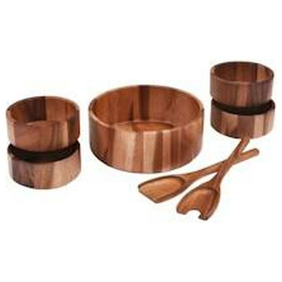 Kalmar Home 7 Piece - Large Salad Bowl with Servers and 4 Individuals
