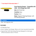 thumbnail image 2 of Front Steering Damper - Compatible with 2008 - 2010 Dodge Ram 5500 2009, 2 of 2