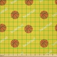 thumbnail image 2 of Ambesonne Basketball Fabric by the Yard Microfiber, Athletics Fun Match, 5 Yards, Yellow Orange White, 2 of 2