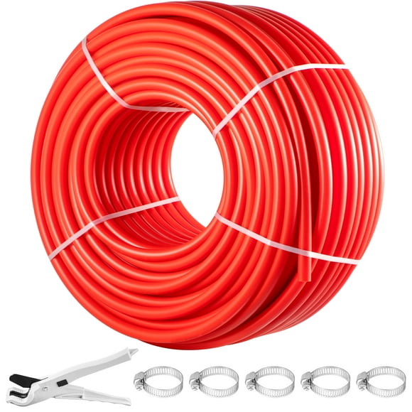 VEVOR PEX Pipe, 1 inch x 500 ft PEX Tubing, Non Oxygen Barrier Red PEX-B Pipe, Flexible PEX Water Line for RV Sewer Hose, Plumbing, Radiant Heating
