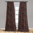 thumbnail image 5 of Ambesonne Moroccan Curtains, Scale Mandala Design, Pair of 28"x84", Aqua Orange Ruby, 5 of 5