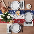 thumbnail image 4 of July Table Runner, Anniversary Commemorative Decor, Red White & Blue Design with Star Pattern Patriotic Tablecloth for Living Room Coffee Table, 4 of 5