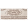 thumbnail image 1 of Folk Kitchen Mat, Floral Tattoo Design Inspirations from Civilizations Doodle Style Soft Colored, Plush Decorative Kitchen Mat with Non Slip Backing, 47" X 19", Brown Cream, by Ambesonne, 1 of 1